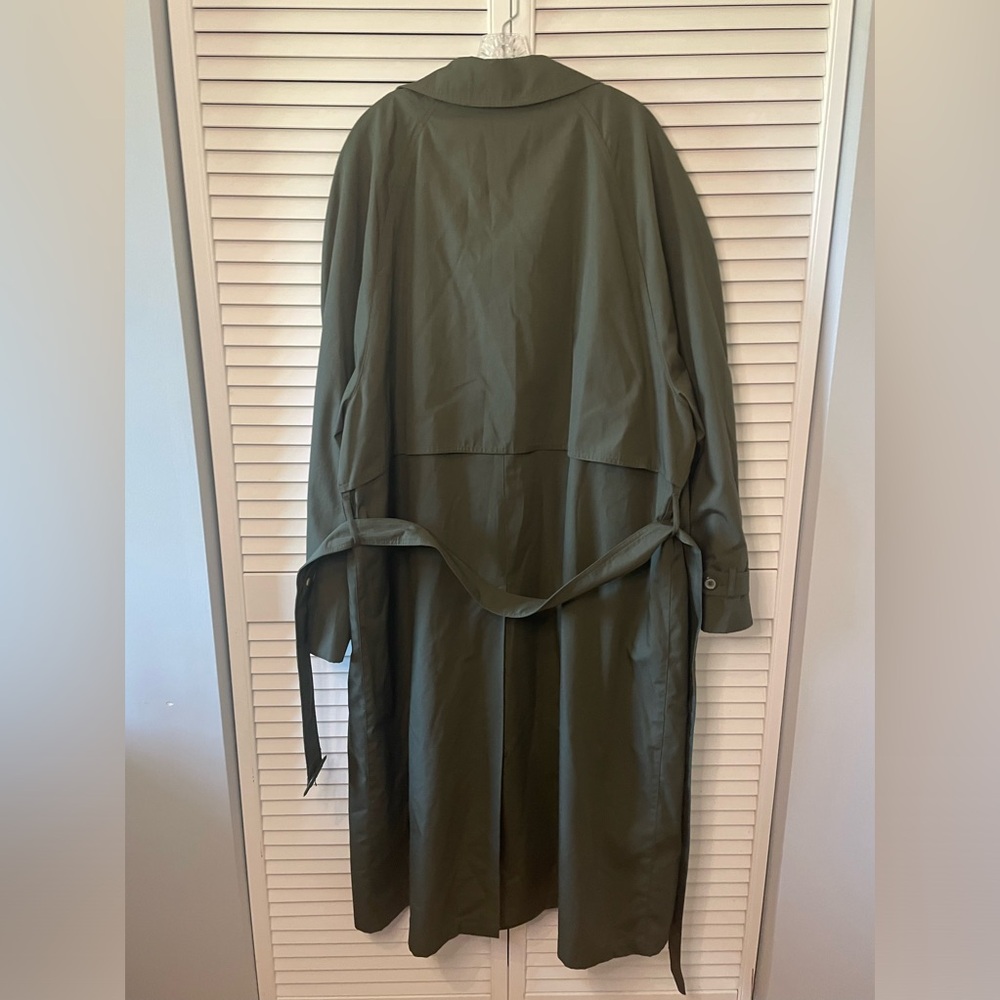 London Fog Olive Green Double-Breasted Trench Coat - Picture 6 of 14